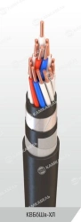 Control cable with copper conductors insulated with polyvinylchloride plasticate, armoured, with polyvinyl chloride protective h