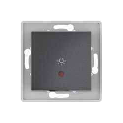 CADUCEUS ALING PRESTIGE Flush-mounted push-button light switch with 10AX, 250V~ indication, graphite, article number 6009I.2