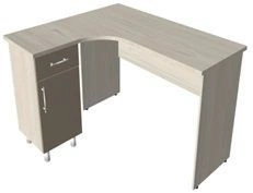 Left-angled corner table with built-in cabinet KSTum 1-4