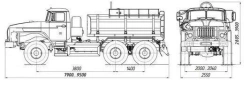 Tank truck for transportation of food liquids (technical water) ??? 4680K1-20 on chassis URAL 4320-1151-61, 4320-1151-63, 4320-1