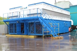 Block-modular air-cooling apparatuses with recirculation of heated air type AVG-BMR