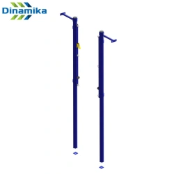 Universal wall-mounted volleyball racks with tensioning system (square/round)