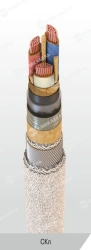 Power cable with copper conductors with paper insulation impregnated with viscous or non-flowing composition for voltage 6, 10 k