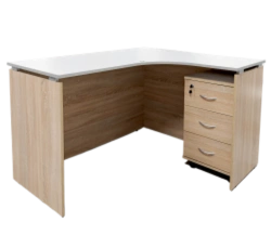 Corner teacher's desk with pull-out cabinet ATT-954