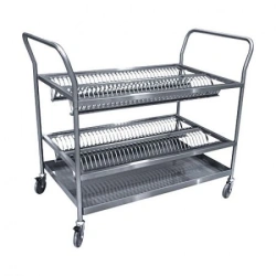 Trolley for drying dishes
