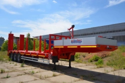 Semitrailer Politrans 94163-051. Wheel axle "Plant" 1201-241002. Tyre 445/65R22,5. In version: platform with straight load plate