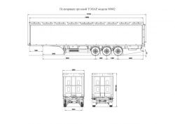 Semi-trailer-cargo model Tonar 98882 with axles of TONAR models: 90422, 90424, 90431
