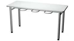 6-seater dining table with stool holder 1500x600x750mm (WxHxH)
