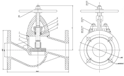 Valve non-return shut-off flanged bore without spring DN 65 PN 10 series 458 (KMIA.491925.001-05)