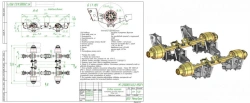 Axle unit MT-2900805.1410.2-1950 (low-frame, spring-loaded, biaxial, 22,0 tonnes)
