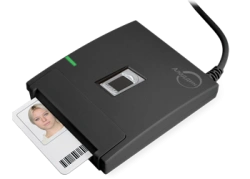 Smart card reader with clip-on fingerprint scanner Aladdin SecurBIO Reader, ALDE.467239.001-002, version 2