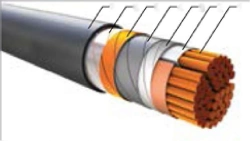 Power cables with plastic insulation for voltage 6 kV VBV.