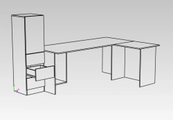 Closed office filing cabinet with drawers