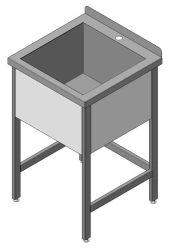 Single-section stainless steel washing bath, model VMKN-1