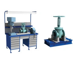 Workstations and setting devices for disassembly and assembly of injection moulding machines of GAKS-A type