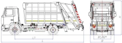 Rear-loading rubbish truck model MK-3542-03