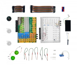 Game set for learning the basics of electricity, electronics and electrical engineering "ELECTRONICS FOR YOUNG GENIEVES"