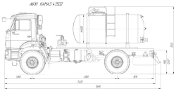 Tank truck for oil and gas condensate collection AKN/AKN-OD/AKNS 4671 P4-30 on chassis Kamaz 43502-D5