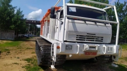 Snowmobiler SVS-30-M1, with mounted source of seismic signals, with YAMZ-7511.10-06 engine, KAMAZ 5350-50 cab.