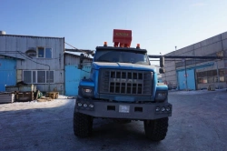 Special purpose hydraulic hoist with CMU manufactured by INMAN JSC on URAL 4320-18 chassis. GIRD mark. Type 5849H2. Modif