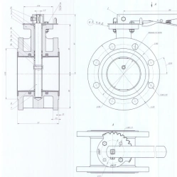 Manually operated disc gate valve, flanged, cast iron DN 100 PN 1,6 MPa IJKL.494425.020