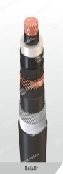 Power cable with copper conductors insulated with cross-linked polyethylene for voltage 6, 10, 15, 20, 30 and 35 kV grade PvKsPg