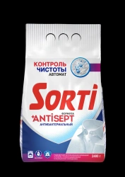 All-purpose powdered laundry detergent "SORTI Cleanliness Control Automatic"