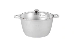 Cast aluminium 6L saucepan (uncoated) TM Kukmara, with glass lid