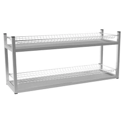 Rack for glasses STANDARD SKSN-2KS (chrome mesh, stainless steel frame), 895x270x2400 mm