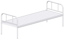 KF0-01-"MSC" (MSC-122P) - General hospital bed with single bed, without wheels, metal backrests, bed - steel sheet.