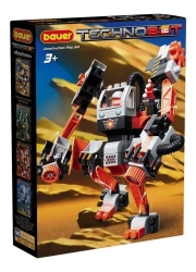 Bauer children's educational construction toy "Technobot" series, set with large robot and pilot in a box (colour white, orange,