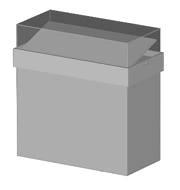 Horizontal display cabinet 1000 x 500 x 1060 mm