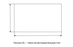 Cover for the instrument table, which is a part of the Set of disposable linen made of nonwoven material for restriction of the