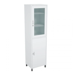 Medical metal two-section single-door cupboard with metal-glass doors for medicines ??? - 1.2.1