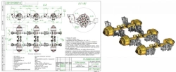 Axle unit MT-2900805.1410.3-1850 (low-frame, spring-loaded, three-axle, g/load 36,0t)