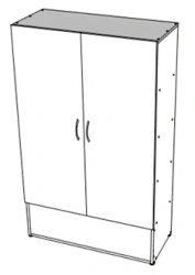 Cupboard for removable material