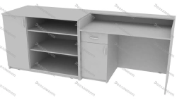 Demonstration desk-chair B1 900-4000x500-1200x650-1250mm(WxHxH)