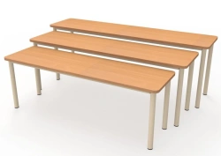 Set of benches on metal frame ''Matryoshka'' (wood)/ BAT03