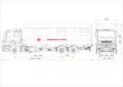 Medical service van on the chassis of vehicles type 57542 of modification: 57528Z on the basis of KAMAZ chassis of modification
