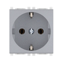 CADUCEUS ALING Experience Flush-mounted socket outlet with earthing without blinds 16A, 250V~, 2M, silver, art. 74101.S