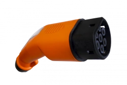 Charging cable with connector for charging electric vehicles, trade mark "ERVOLT" Type2