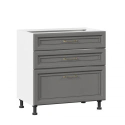 Gelatto LD.241850.000 Front set for kitchen cabinet 800 with 3 drawers LUX (4) (Onyx grey)