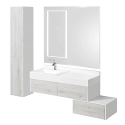 Cabinet under sink Aquaton Sakura 100 alder navarra, white gloss 1A234901SKW801.A234.9.01S.KW8.0