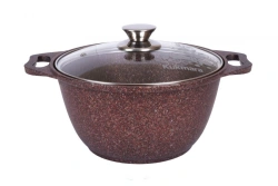 2L cast aluminium saucepan (with non-stick coating) Kukmara TM, with glass lid, "Granit ultra Induction" line