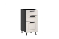 Mocha LD.274110.000 Front set for kitchen cabinet 400 with 3 drawers (4) (Oak textured white )