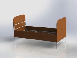 Bed with metal frame