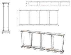 Barrier fence for four sections (Series Z.B.4)