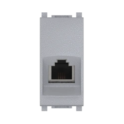 CADUCEUS ALING Experience flush-mounted telephone socket RJ12 6P4C cat.3, 1M, silver, art. 74211.S