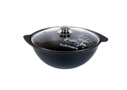 3.5L cast aluminium pilaf cauldron (with non-stick coating) TM Kukmara, with glass lid, "Tradition" line