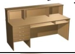 Issuing desk, straight module with drawers 1800x700x1100 mm